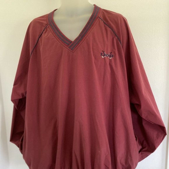 Vintage Izod Wind Breaker Golf V-neck Burgundy - Picture 8 of 12